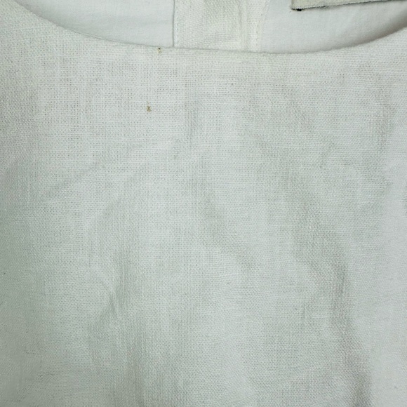 Abercrombie & Fitch White Short Sleeve Linen blend button Mini Dress Size MP - Picture 6 of 12